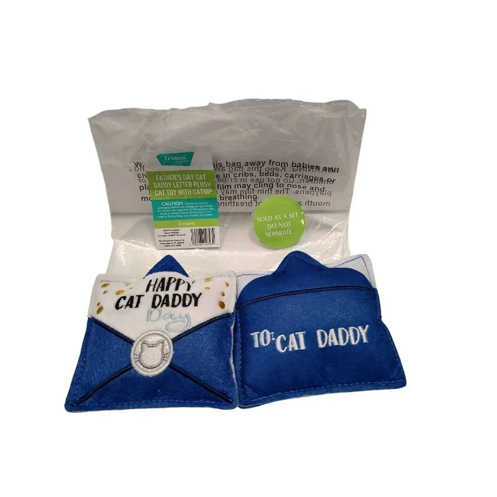 Father's Day Cat Daddy Letter Plush Cat Toy With Catnip By Frisco - Picture 2 of 14
